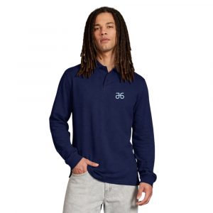 Poloshirt, langarm, tiefblau, Herren – Bild 2