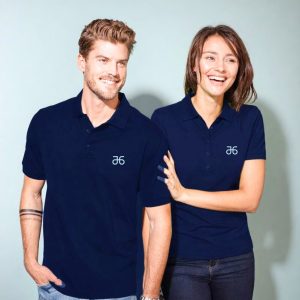 Poloshirt, kurzarm, tiefblau, Damen – Bild 2