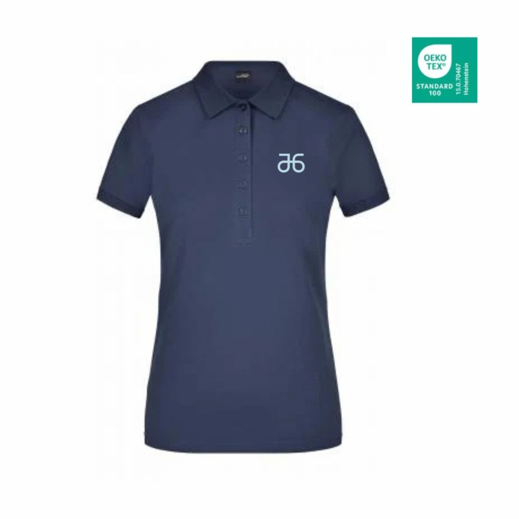 Poloshirt, kurzarm, tiefblau, Damen