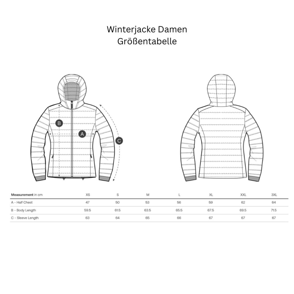Atruvia Winterjacke - Damen - Groessentabelle